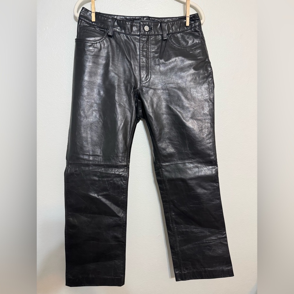 GAP Black Leather Boot Cut Pants